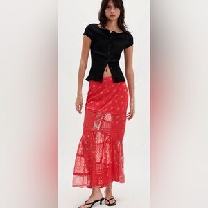 Free People Daniella Lace Maxi Skirt NWOT size S